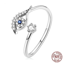 Load image into Gallery viewer, White Stone Studded Eye Shaped Evil Eye Ring - Ring