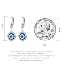 Load image into Gallery viewer, White Stone Studded Greek Blue Evil Eye Earrings - Earrings