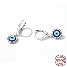 Load image into Gallery viewer, White Stone Studded Greek Blue Evil Eye Jewelry Set - Earrings and Ring - Jewelry Set