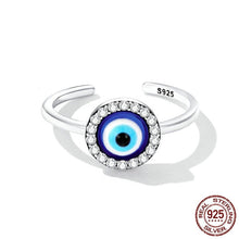 Load image into Gallery viewer, White Stone Studded Greek Blue Evil Eye Jewelry Set - Earrings and Ring - Jewelry Set