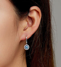 Load image into Gallery viewer, White Stone Studded Greek Blue Evil Eye Jewelry Set - Earrings and Ring - Jewelry Set