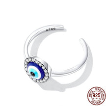 Load image into Gallery viewer, White Stone Studded Greek Blue Evil Eye Ring - Ring