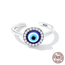 Load image into Gallery viewer, White Stone Studded Greek Blue Evil Eye Ring - Ring