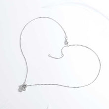 Load image into Gallery viewer, White Stone Studded Hamsa Hand Evil Eye Silver Necklace - NecklaceRose Gold