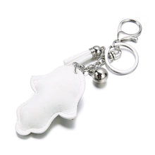 Load image into Gallery viewer, White Stone Studded Hamsa Hand with Blue Evil Eye Keychain - Keychain