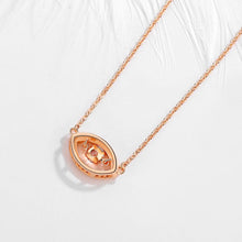 Load image into Gallery viewer, White Stone Studded Rose Gold Colored Evil Eye Silver Necklace - Necklace