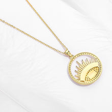 Load image into Gallery viewer, White Stone Studded White Evil Eye Silver Necklace - NecklaceRose Gold18" inches or 45 cm