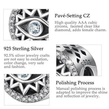 Load image into Gallery viewer, White Stone Zig Zag Shape Evil Eye Silver Charm Bead - Charm Bead