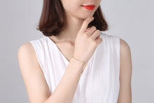 Load image into Gallery viewer, White Stones Evil Eye with Holy Cross Silver Bracelet - BraceletGold