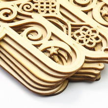 Load image into Gallery viewer, Wooden Hamsa Hand with Evil Eye Wall Hanging - 2 pcs - Wall Hanging