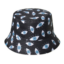 Load image into Gallery viewer, Yellow Evil Eye Bucket Hat - AccessoriesBlack