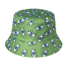 Load image into Gallery viewer, Yellow Evil Eye Bucket Hat - AccessoriesGreen