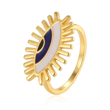 Load image into Gallery viewer, Abstract Evil Eye with Lashes Silver Rings - Ring6Gold
