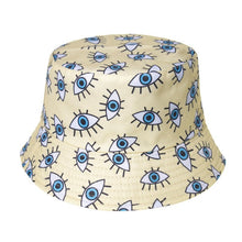 Load image into Gallery viewer, Black Evil Eye Bucket Hat - AccessoriesYellow
