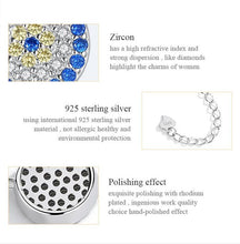 Load image into Gallery viewer, Blue and White Stone Circular Evil Eye Silver Necklaces - NecklaceRose Gold
