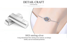 Load image into Gallery viewer, Blue and White Stone Evil Eye Silver Bracelet - Bracelet
