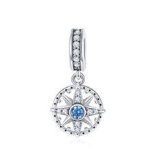 Load image into Gallery viewer, Blue and White Stone Star Shaped Evil Eye Silver Pendant - Pendant
