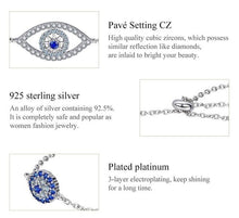 Load image into Gallery viewer, Blue and White Stone Triple Evil Eye Silver Bracelet - Bracelet
