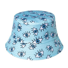 Load image into Gallery viewer, Blue Evil Eye Bucket Hat - AccessoriesTurquoise
