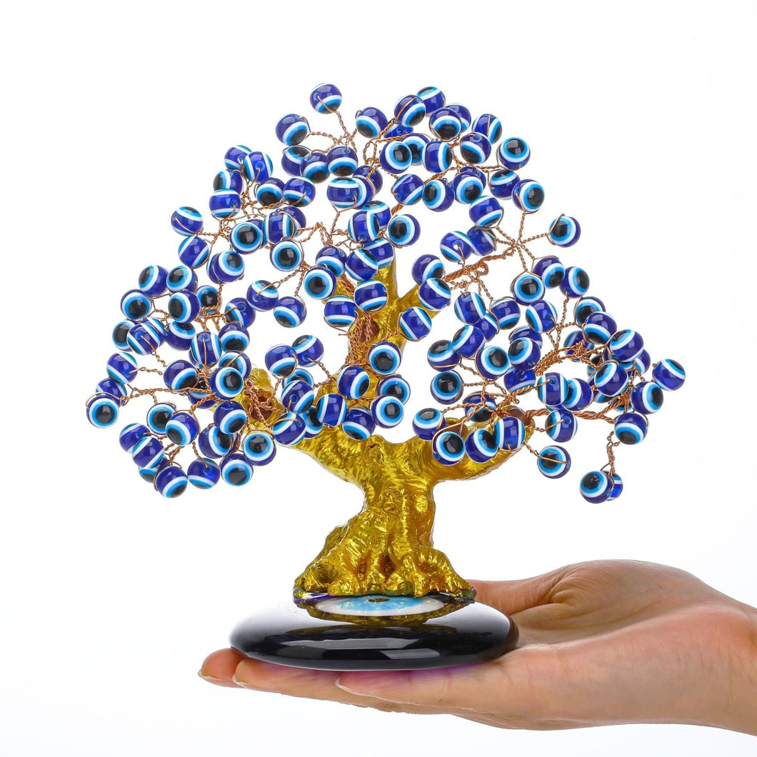 Blue Evil Eye Tree of Life Desktop Ornament - Ornament