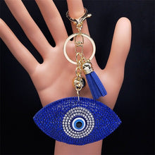 Load image into Gallery viewer, Blue Stone Evil Eye Keychains - KeychainEye Shaped Blue Evil Eye
