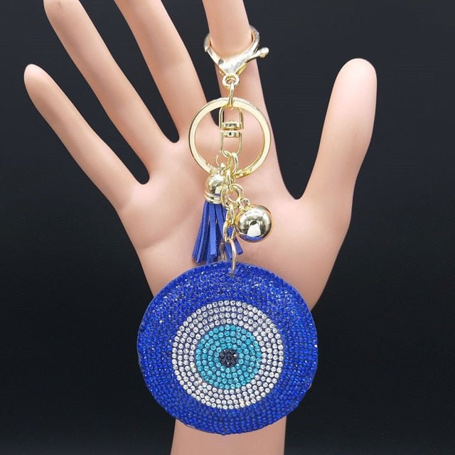 Blue Stone Evil Eye Keychains - KeychainCircular Blue Evil Eye