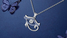 Load image into Gallery viewer, Blue Stone Eye of Horus Silver Pendant and Necklace - NecklaceWith 20&quot; Chain
