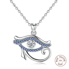 Load image into Gallery viewer, Blue Stone Eye of Horus Silver Pendant and Necklace - NecklaceOnly Pendant
