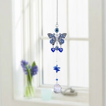 Load image into Gallery viewer, Butterfly with Evil Eyes Wall Hanging with Suncatcher Crystals - Wall Hanging
