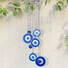 Load image into Gallery viewer, Classic Blue Color Evil Eyes Wind Chimes - Wind Chime
