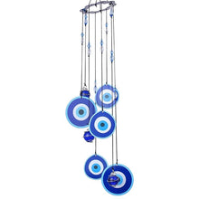 Load image into Gallery viewer, Classic Blue Color Evil Eyes Wind Chimes - Wind Chime
