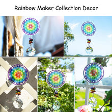Load image into Gallery viewer, Colorful Flower Of Life Wall Hanging with Single Large Suncatcher Crystal - Wall Hanging
