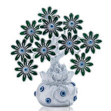 Load image into Gallery viewer, Dark Green Flowers with Evil Eyes in Feng Shui Money Bag Desktop Ornament - Ornament
