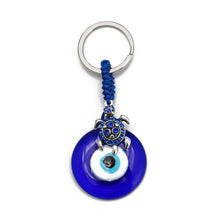Load image into Gallery viewer, Deep Blue Evil Eye Keychains - 10 Designs - KeychainEvil Eye with TurtleBlue
