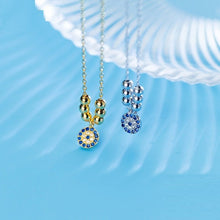 Load image into Gallery viewer, Delicate Beaded Evil Eye Silver Necklaces - NecklaceGold

