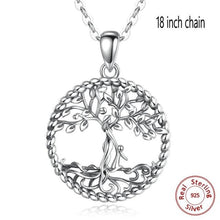 Load image into Gallery viewer, Engraved Silver Tree of Life Pendant and Necklace - Necklace18&quot; inch Necklace
