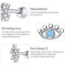Load image into Gallery viewer, Evil Eye and Lightning Bolt Silver Earrings - Earrings
