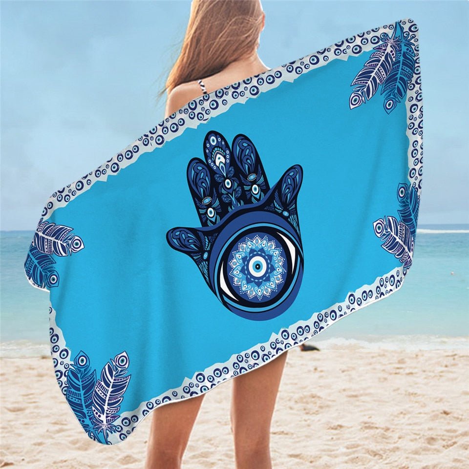 Evil Eye Beach and Bath Towels - AccessoriesRectuangularHamsa Hand and Evil Eye