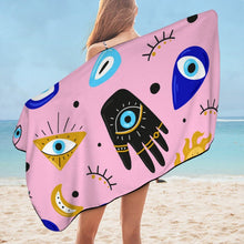 Load image into Gallery viewer, Evil Eye Beach and Bath Towels - AccessoriesRoundBlue Evil Eye Design
