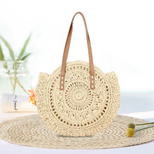 Load image into Gallery viewer,   Evil Eye Design Woven Rattan Straw Bag - 0whiteChina
