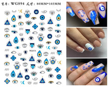 Load image into Gallery viewer, Evil Eye Nails - Evil Eye Nail Art Design Stickers - AccessoriesWG894
