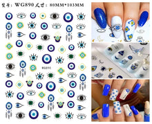 Load image into Gallery viewer, Evil Eye Nails - Evil Eye Nail Art Design Stickers - AccessoriesWG890
