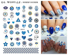 Load image into Gallery viewer, Evil Eye Nails - Evil Eye Nail Art Design Stickers - AccessoriesWG895
