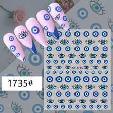 Load image into Gallery viewer, Evil Eye Nails - Evil Eye Nail Art Design Stickers - Accessories1735

