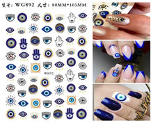 Load image into Gallery viewer, Evil Eye Nails - Evil Eye Nail Art Design Stickers - AccessoriesWG892

