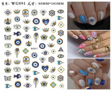 Load image into Gallery viewer, Evil Eye Nails - Evil Eye Nail Art Design Stickers - AccessoriesWG891
