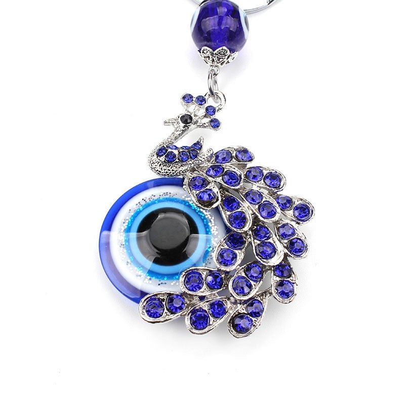 Evil Eye Peacock Metallic Keychain - Keychain