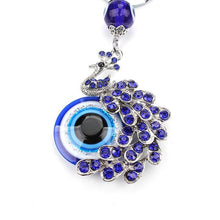 Load image into Gallery viewer, Evil Eye Peacock Metallic Keychain - Keychain
