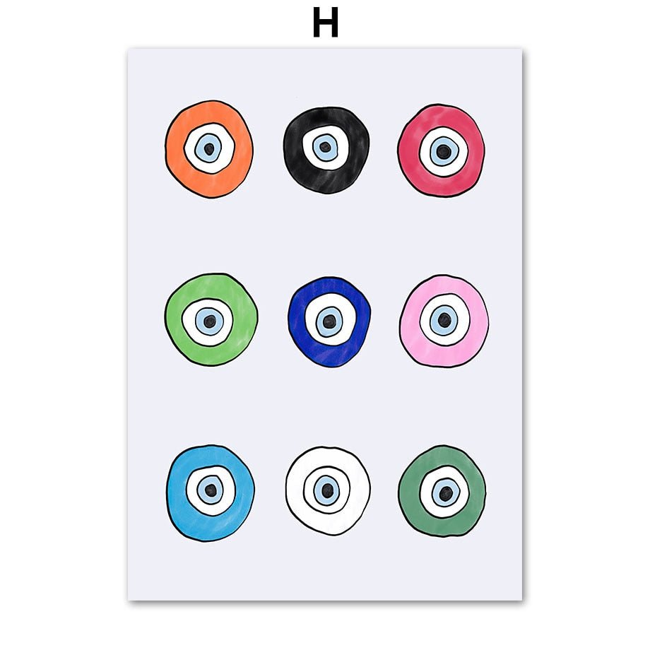 Evil Eye Posters - Series 1 - Home DecorMulti Color Evil Eyes5.1” x 7.1”