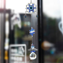 Load image into Gallery viewer, Evil Eye Wall Hanging with Angel Pendulum Design and Suncatcher Crystal - Wall Hanging
